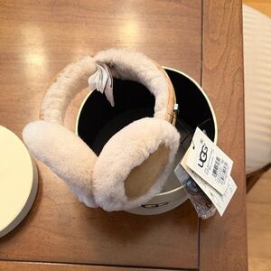 UGG Tan and Cream Shearling Ear Muffs
